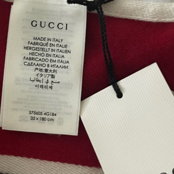 💯 Authentic Gucci Scarf Jergy Frin 35x180 cm - Picture 4 of 7